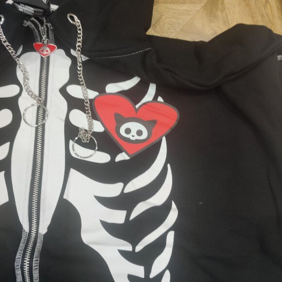 Hot Topic Skelanimals collection cat ear sweatshirt size 2x New - Picture 2 of 4